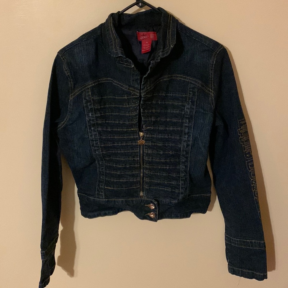 Apple Bottoms Dark Blue Denim Zip-Front Jacket